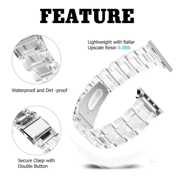 Transparent Resin Strap for Apple Watch 38-49mm - Image 4