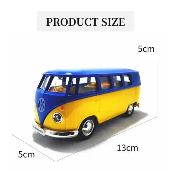 1:36 VW T1 Bus Pullback Diecast Toy Car - Image 6