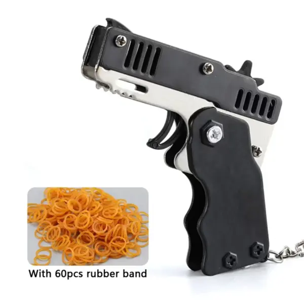 Mini Folding Launcher Toy with 60 Rubber Bands - Image 8
