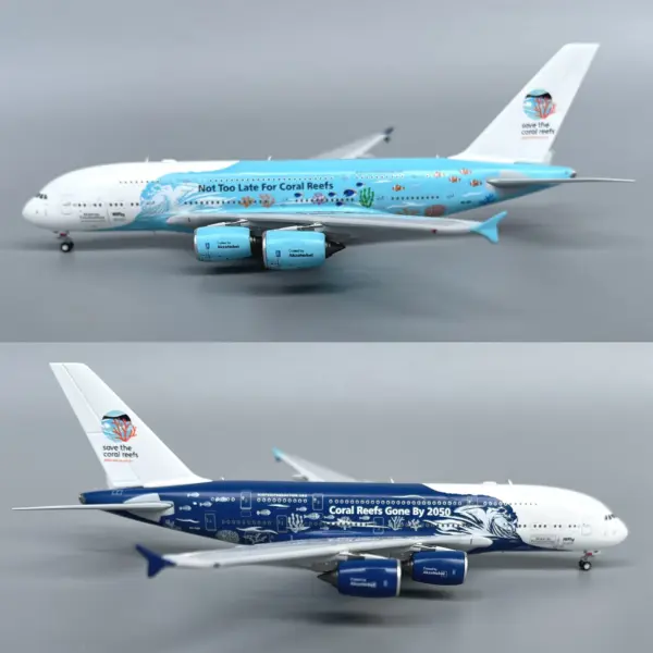 1/400 Hifly A380 Model 9H-MIP with Coral Reef Design - Image 4