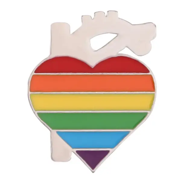 Rainbow Heart Shape Pride Lapel Pin - Image 11