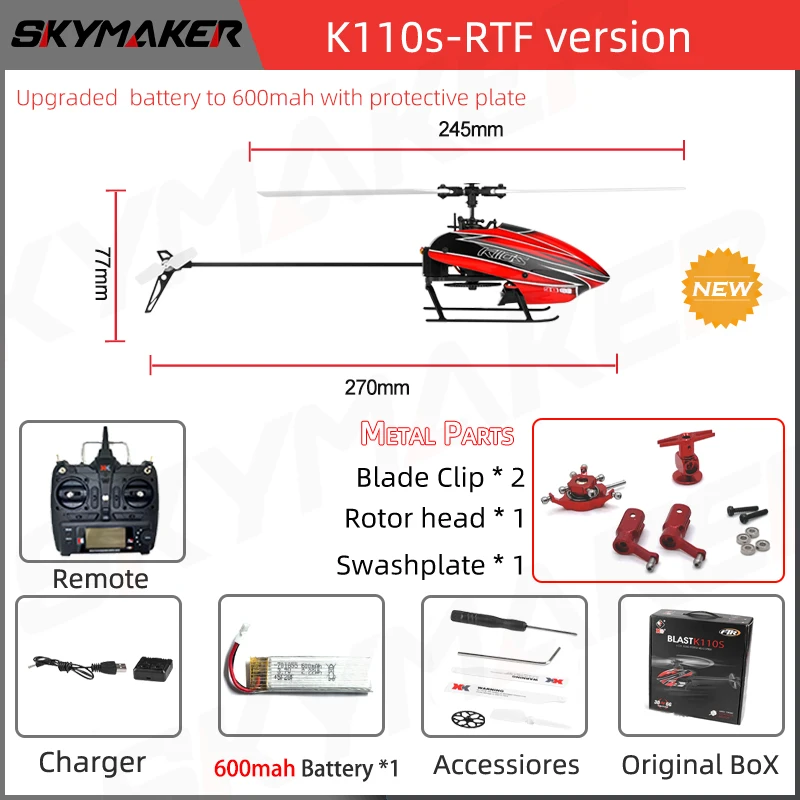 WLtoys XK K110s RC Helicopter 6CH Brushless Drone 12 WLtoys XK K110s RC Helicopter 6CH Brushless Drone - Image 12