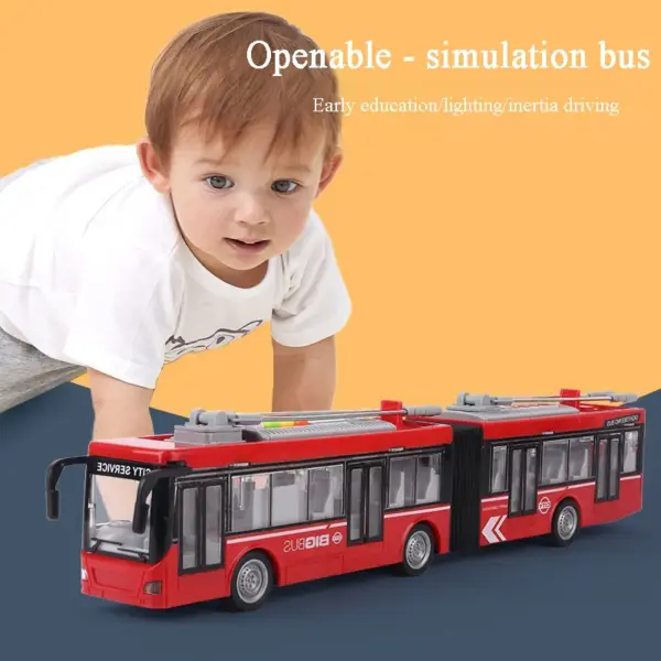 Large Inertia Double-Layer Sightseeing Bus Toy for Boys - Image 2