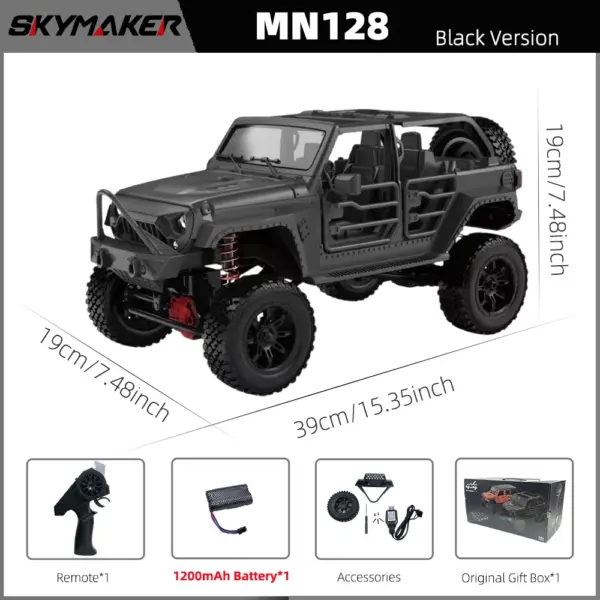 1/12 MN128 4WD RC Jeep Model with LEDs - Image 9