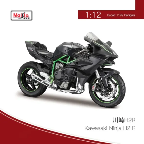 Maisto 1:12 Kawasaki H2R Alloy Motorcycle Model - Image 2