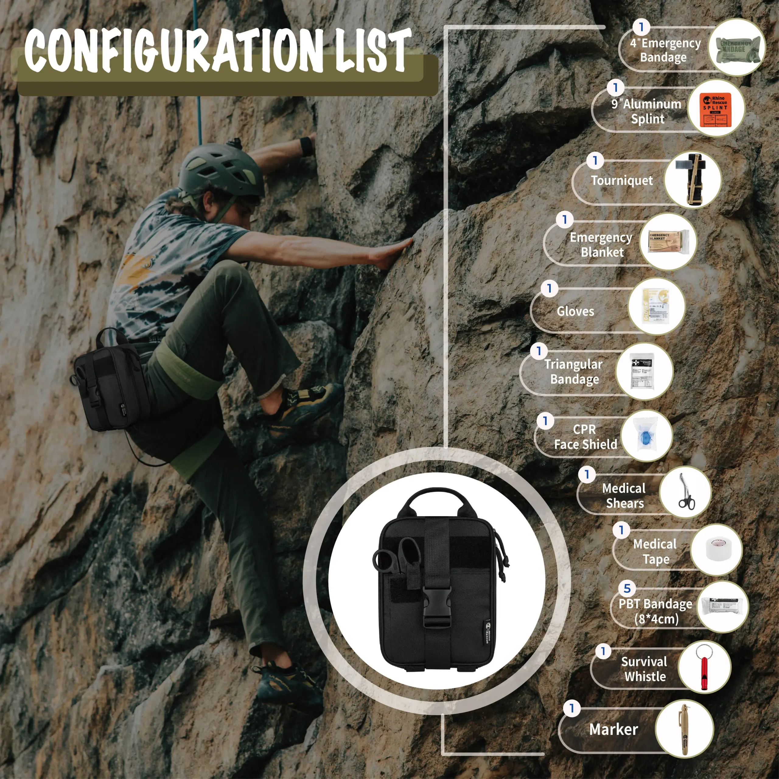 Rhino Rescue Molle First Aid Kit CR-TMK 5 Rhino Rescue Molle First Aid Kit CR-TMK - Image 5