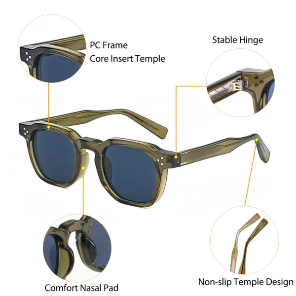 Retro Punk Square Men Sunglasses Model K39769 - Image 6