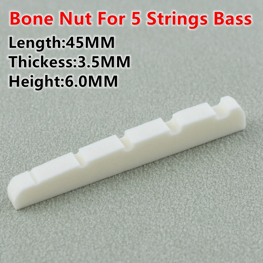 Real Bone Nut for 5 Strings Bass 45MM 8 Real Bone Nut for 5 Strings Bass 45MM - Image 8