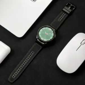22mm Leather & Silicone Band for Samsung Galaxy Watch 6/5 25 S6d8150abfb92448a9ec262fe440cd5e8i