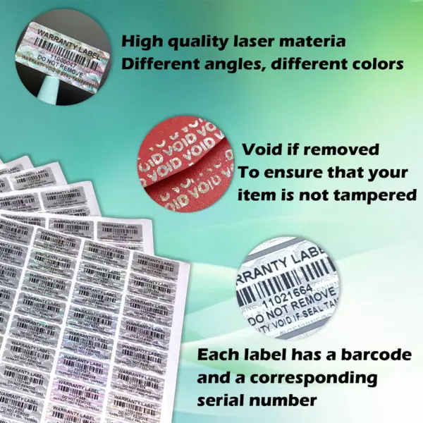 Tamper Proof Holographic Security Stickers 300pcs - Image 3