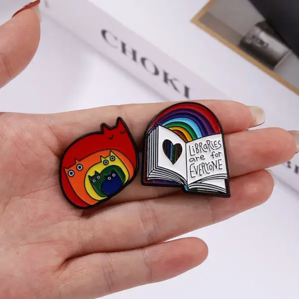 Rainbow Heart Shape Pride Lapel Pin - Image 2
