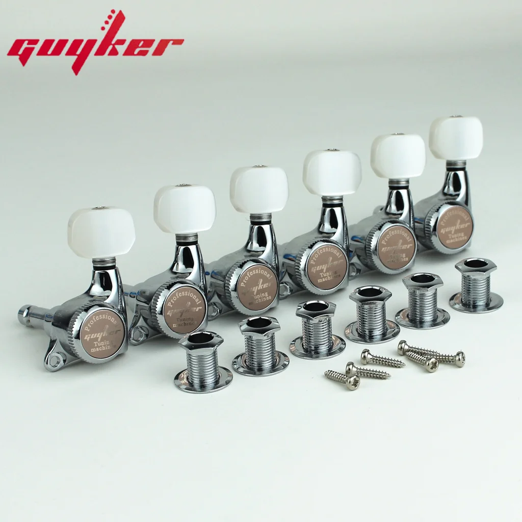 Guyker 6Pcs Chrome Guitar Locking Tuners 1:18 Ratio 7 Guyker 6Pcs Chrome Guitar Locking Tuners 1:18 Ratio - Image 7