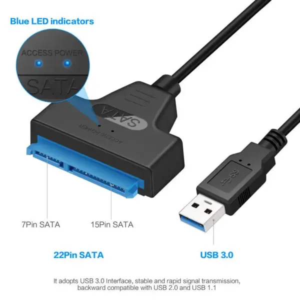SATA to USB 3.0/Type-C Adapter Cable - Image 2