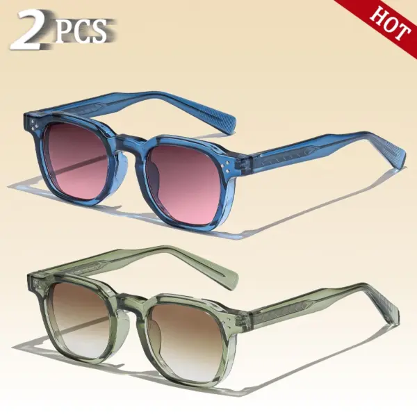 Retro Punk Square Men Sunglasses Model K39769 - Image 11
