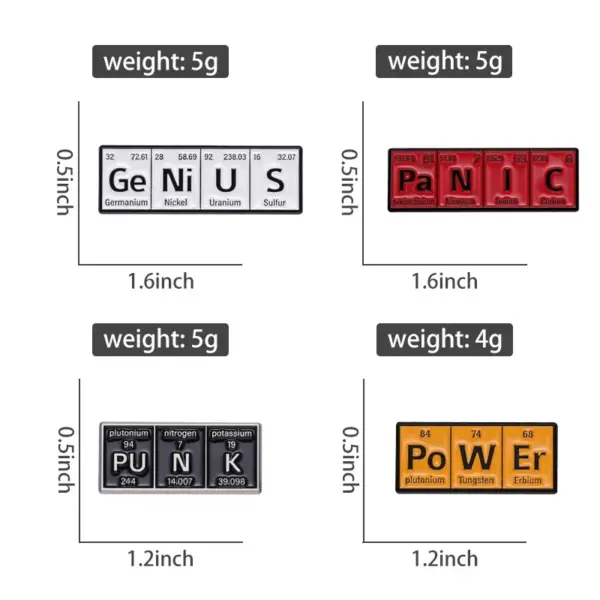 Chemical Element Enamel Pins for Science Enthusiasts - Image 6