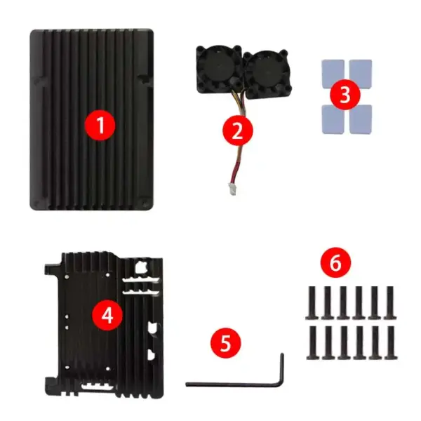 Raspberry Pi 5 Aluminum Case with Dual Fans - Image 6