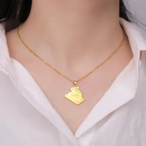 Algeria Map Stainless Steel Necklace for Women 9 S720c4f782ef1435fae150c3d4003a318A