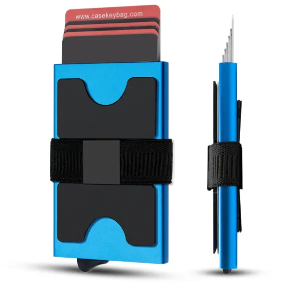 Slim RFID Blocking Pop Up Card Holder Wallet - Image 12