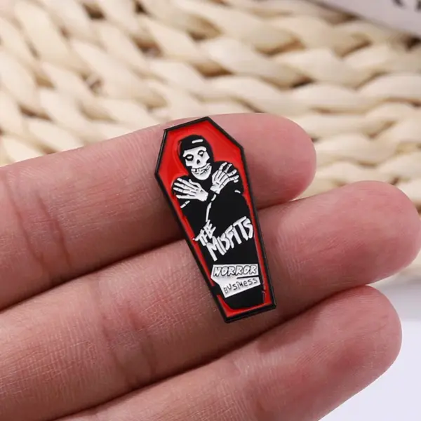 Gothic Skull Enamel Badge Brooch for Clothes - Image 2