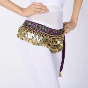 Elegant Velvet Belly Dance Coin Belt with Rhinestones 29 S7368833dc91b48acaa96d5a7fbed4b5aN 2