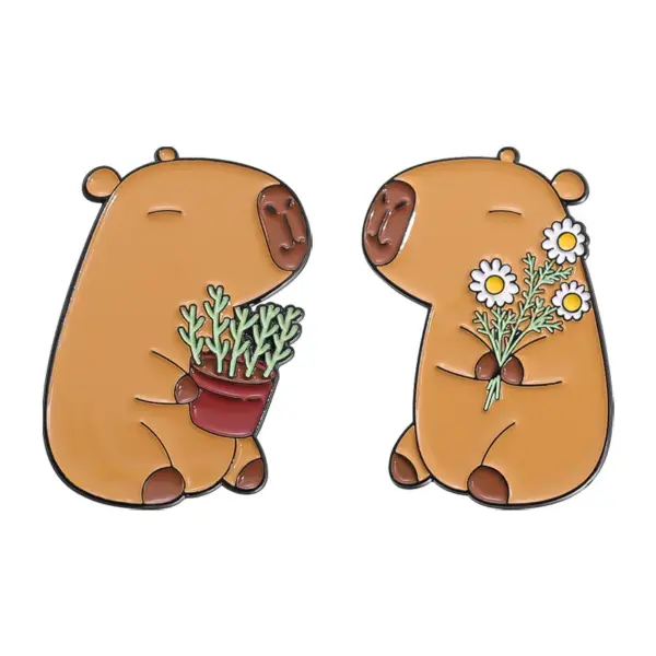Cute Animal Capybara Enamel Pin Badge - Image 9