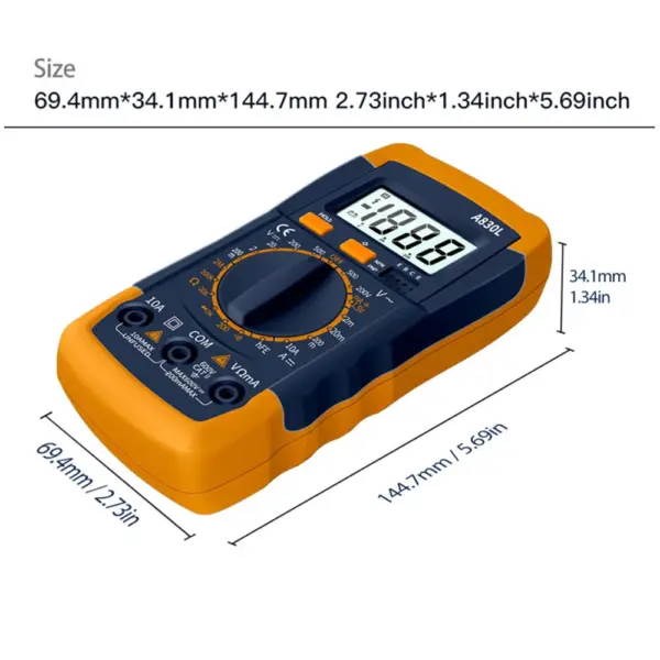 A830L Digital Multimeter with LCD Display - Image 2