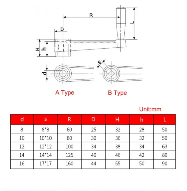 Non-Foldable Crank Handle for Milling Machines - Image 2