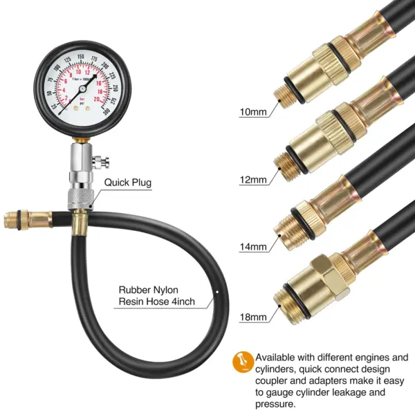8-Piece Engine Compression Tester Set for Cars - Image 4