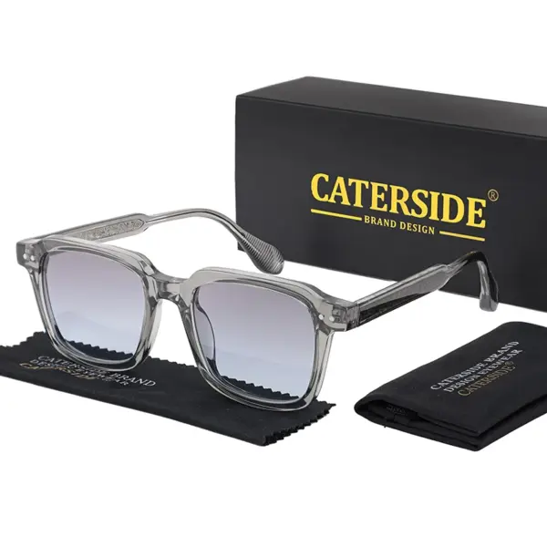 Retro Square Frame Sunglasses Men's Women’s Gradient Lenses - Image 2
