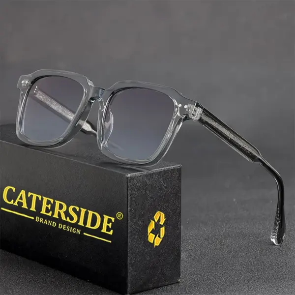 Retro Square Frame Sunglasses Men's Women’s Gradient Lenses - Image 3
