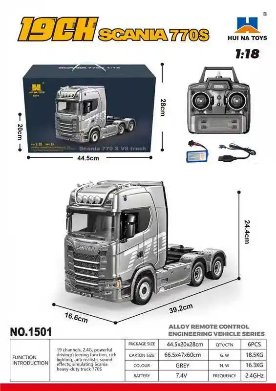 Remote Control Engineering Car Huina Scania 770S Model 9 Remote Control Engineering Car Huina Scania 770S Model - Image 9