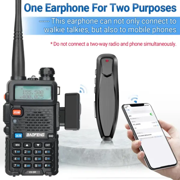 ABBREE Bluetooth Radio Earpiece for Baofeng UV Series - Image 2