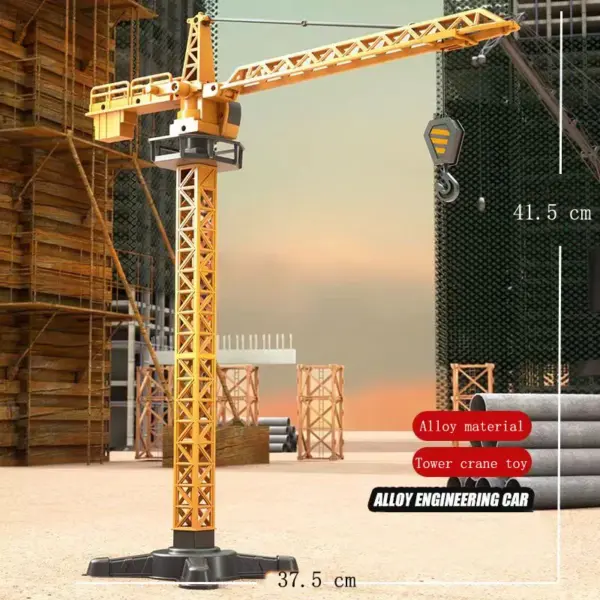 Diecast Construction Crane and Digger Model Set - Image 4