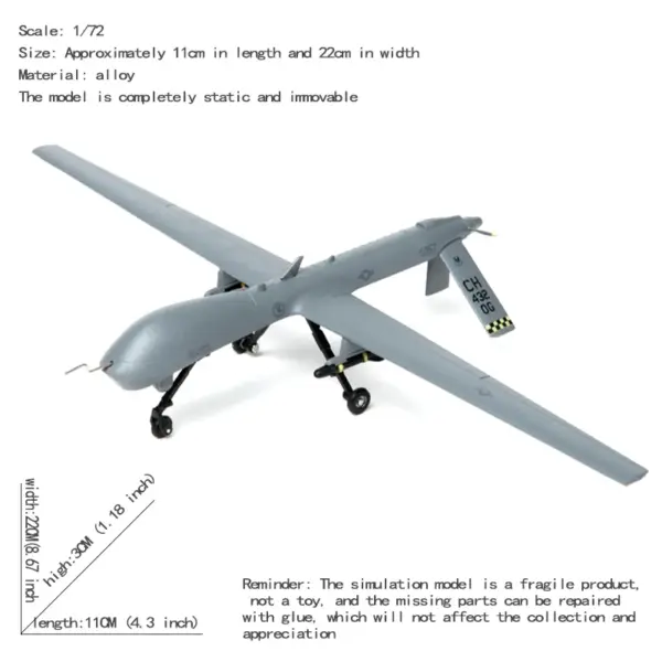 1/72 Scale Metal MQ-1 Predator Drone Model - Image 7