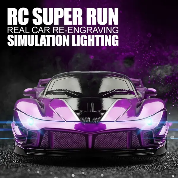 1/18 RC Car LED Light Remote Control Sports Car - Image 2
