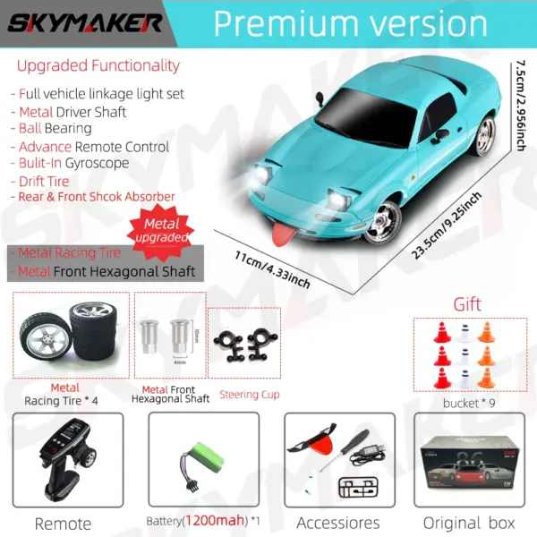 1/18 Scale RC Drift Car Mazda MX5 with Gyro - Image 7
