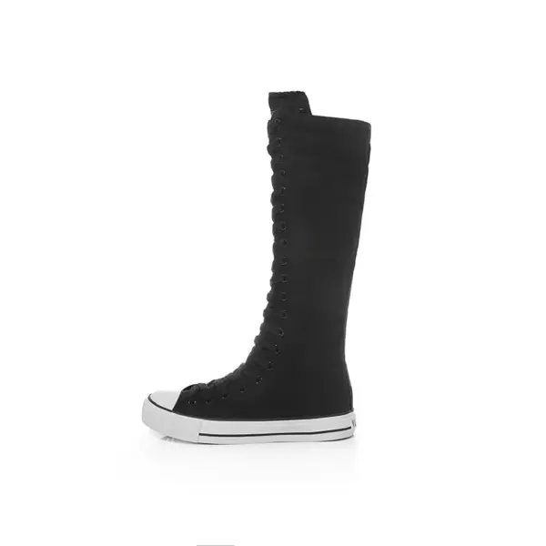 Spring Women's Canvas High-Top Sneakers and Boots - Image 6