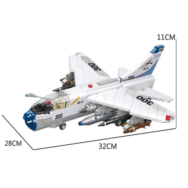 Military Fighter Series A-7 Airplane Building Blocks Set - Image 6