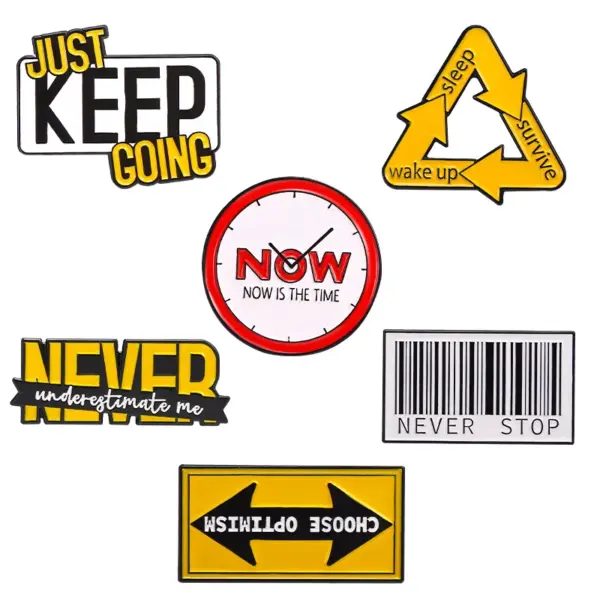 Funny Arrow Sign Lapel Pin Enamel Badge - Image 12