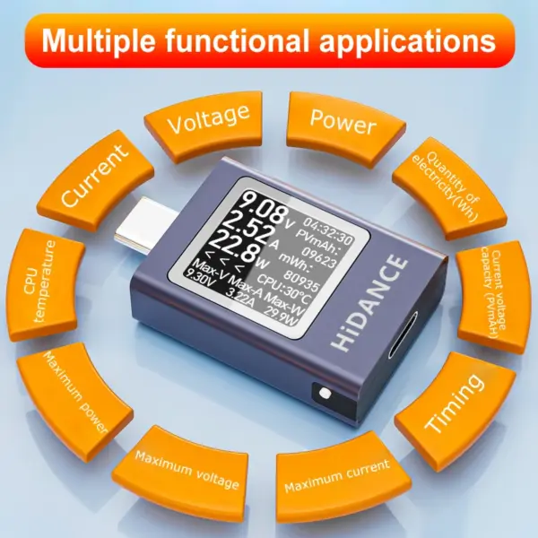 13-in-1 Digital Power Meter HDC-085C for USB-C Devices - Image 4