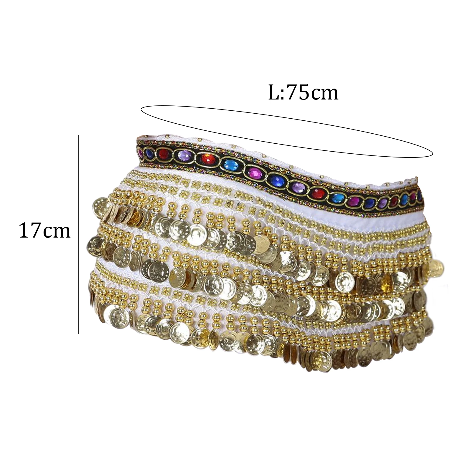 Elegant Velvet Belly Dance Coin Belt with Rhinestones 14 Elegant Velvet Belly Dance Coin Belt with Rhinestones - Image 14