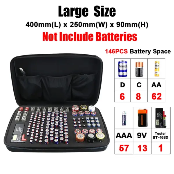 Battery Storage Case Set with Tester | Durable EVA+PU - Image 2