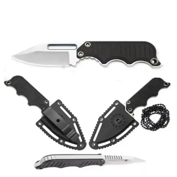 Mini Fixed Blade Knife Keychain G10 Handle - Image 3