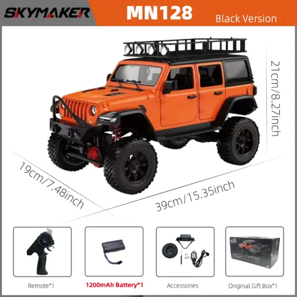 1/12 MN128 4WD RC Jeep Model with LEDs - Image 11