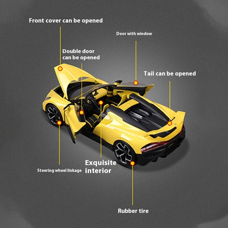 1:18 Bburago Bugatti W16 Mistral Model Car Sports Diecast Bugatti Mistral Cart Alloy Luxury Vehicle Toys Car Kids Gift 4 1:18 Bburago Bugatti W16 Mistral Model Car Sports Diecast Bugatti Mistral Cart Alloy Luxury Vehicle Toys Car Kids Gift - Image 4
