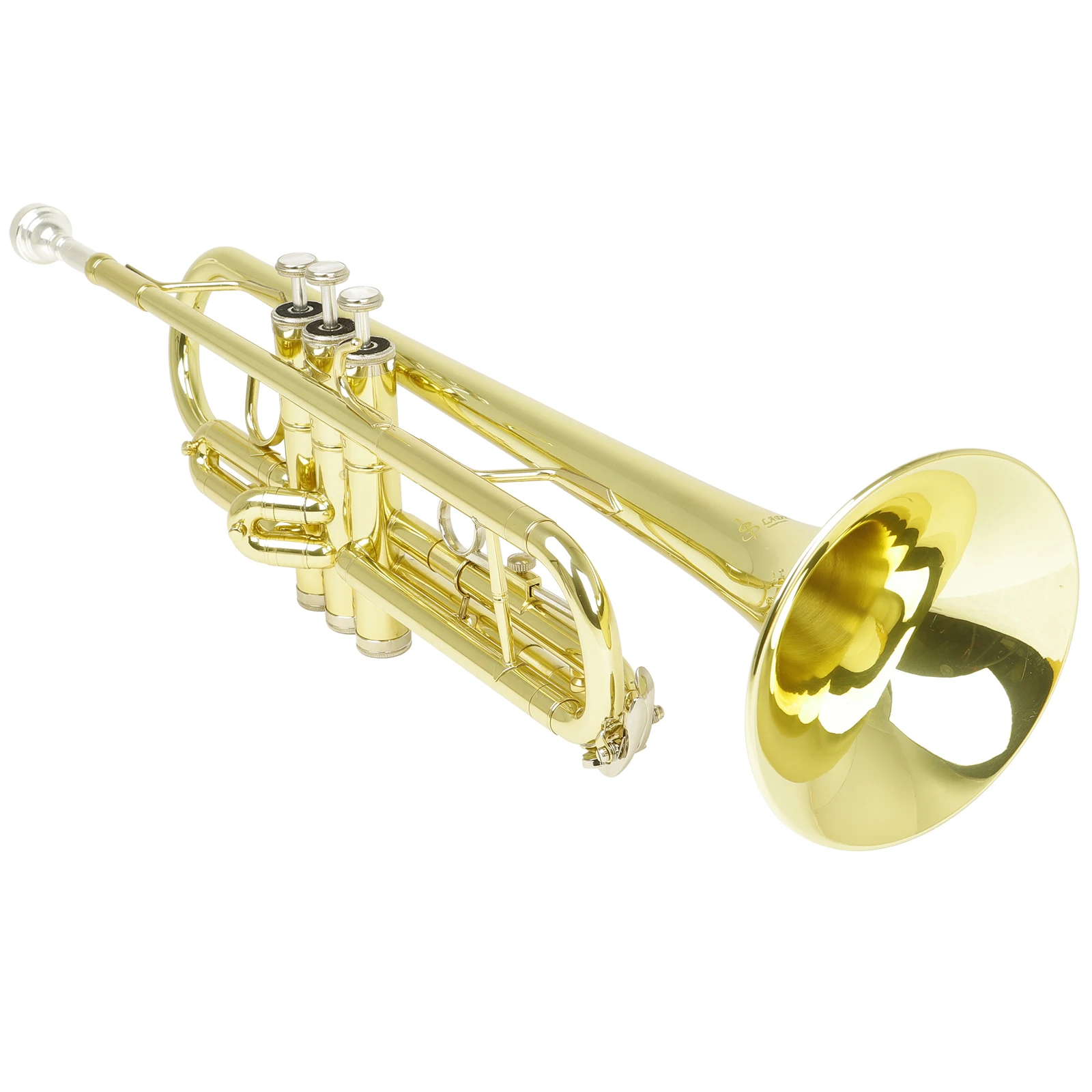 Gold-Plated Bb Trumpet with Case and Mouthpiece 2 Gold-Plated Bb Trumpet with Case and Mouthpiece - Image 2