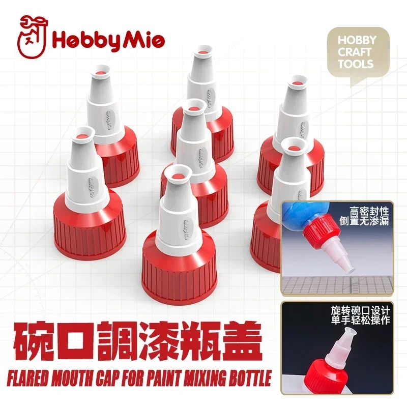 HOBBY MIO 5PCS Flared Mouth Bottle Caps Set 2 HOBBY MIO 5PCS Flared Mouth Bottle Caps Set - Image 2