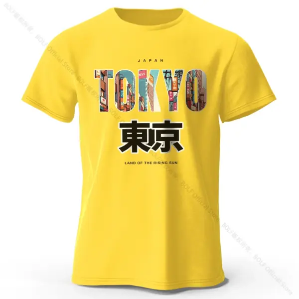 Tokyo Printed Cotton Casual T-Shirt for Men and Women - Image 19