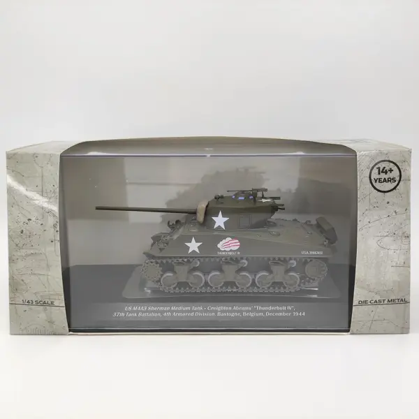 Diecast IXO M4A3 Sherman Tank Model 1:43 Scale - Image 6