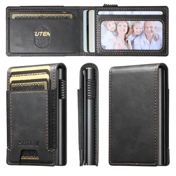 SUTENI Faux Leather Wallet with Card Eject Feature - Image 7